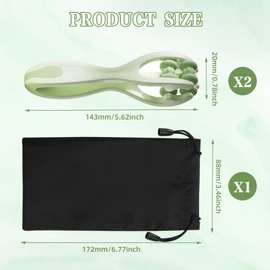 Hand Massager, Finger Massager, Pack of 2 Finger Massage Roller, Rolling Massage Tool, Massage Roller with Handle, Provides Stress Relief and Comfort for Hands (Green)