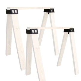 POWERTEC 71026-P2 Sawhorse Brackets, Set of 4 Saw Horse Brackets w/ 500Lbs Capacity, Heavy Duty for Use with 2x4 Lumber, Construction Tools for Carpenter, Contractors