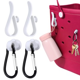 AIERSA Inserts Hooks Accessories for Bogg Bags, Charms Key Holder Carabiner, Pouch Earphone Tassel Keychain Cup Holder Attachment Compatible with Simply Southern Rubber Beach Totes