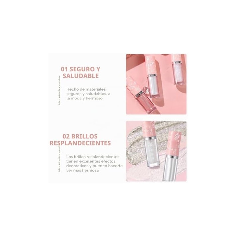 Angoily Kit de 8 Barras de Sombras de Ojos Brillantes