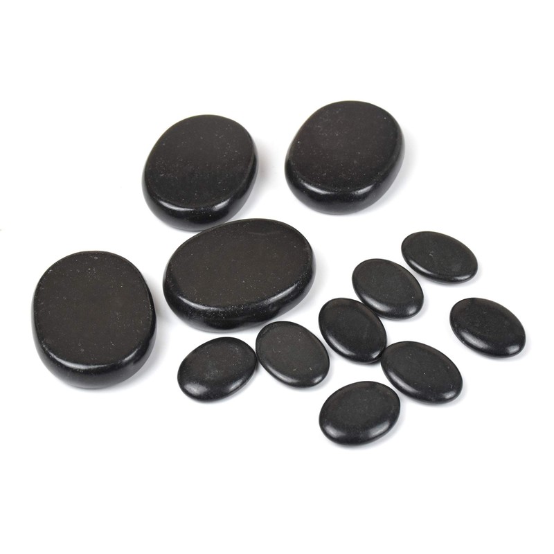 Windfulogo 12pcs Hot Massage Stones Set Natural Lava Basalt Warm