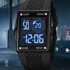 Digital Sport Watch Waterproof Stopwatch PU Leather Strap LED Luminous