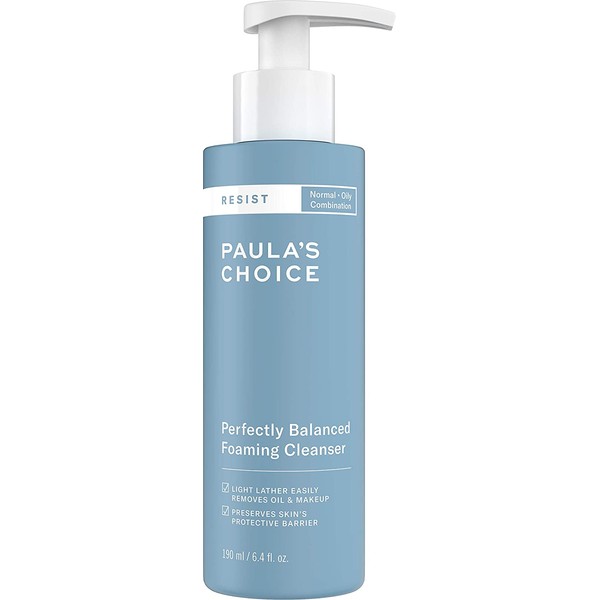 Paula's Choice RESIST Perfectly Balanced Foaming Cleanser, Hyaluronic Acid & Aloe, Anti-Aging Face Wash, Large Pores & Oily Skin, 6.4 Ounce