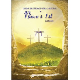Niece 1st Religious Easter Card - Christian Easter Card - A5 Size with Envelope
