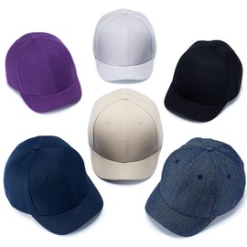 Croogo Men's Umpire Cap, Short Brim, Cotton, Large Size, Short Brim, Trucker Cap, Solid, Casual, Sunshade, Simple, Stylish, Short Brim Work Hat, G-CRT0-Denim Blue