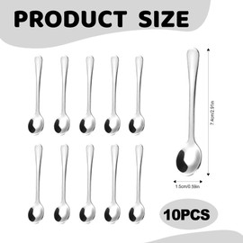 10Pcs Mini Spoon Sturdy and Durable Made of Stainless Steel Tiny Spoon Compact Lightweight and Abundant in Quantity Small Spoons for Spooning Spices Sauces Salt Sugar Honey Pepper etc