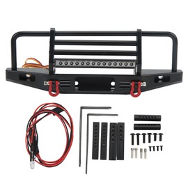 RC Front Bumper Aluminum Alloy with Colorful Lights RC Car Metal Bumper for SCX10 for TRX4 for 1/10