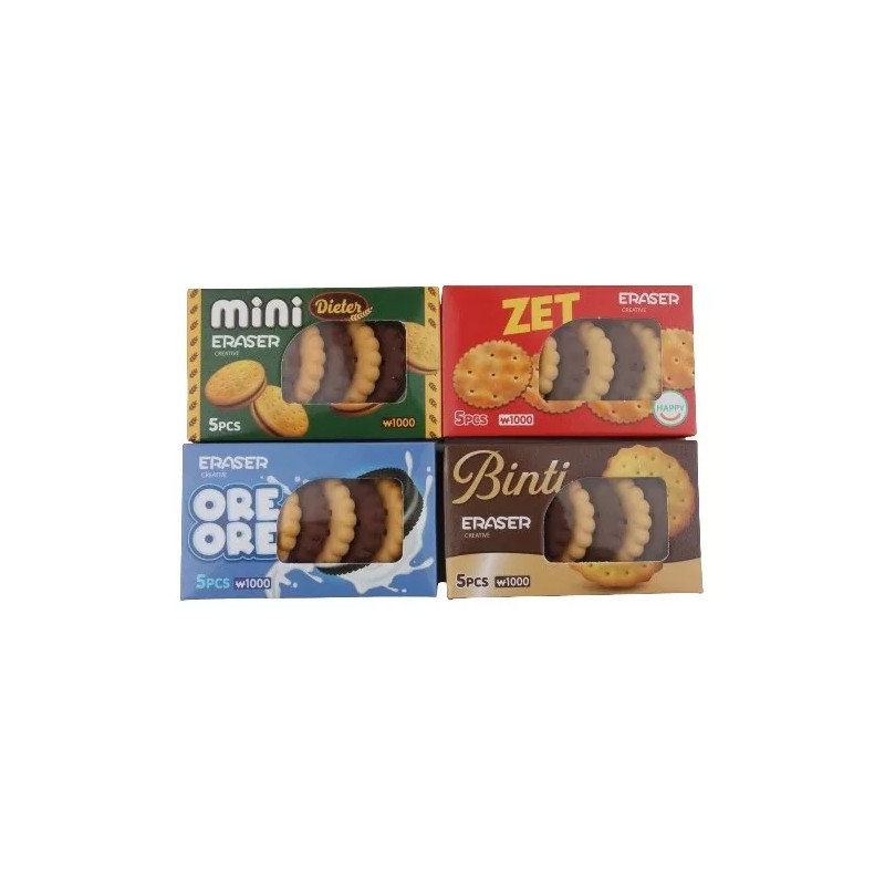 cookie ERASERS 20pz De Gomas Forma De Galleta Kawaii Borradores