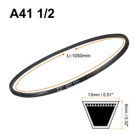 sourcing map 2pcs A41 1/2 Wrapped Rubber Belt, A-Section V Belt 43.3" Outside Circumference x 0.51" Width x 0.32" Thick, Industrial Power Transmission Belt