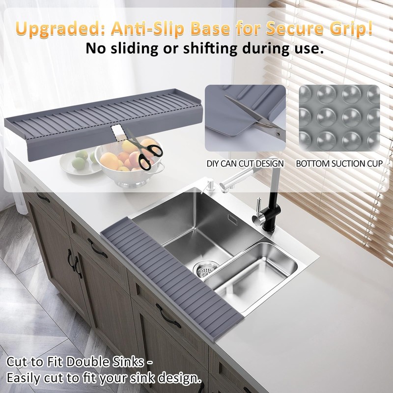 AyNirser Sink Edge Protector with Suction Cup 14" 20" 24"