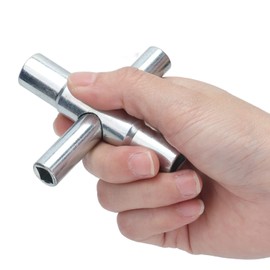 4 Way Sillcock Key, Cross Key Sillcock Key 4in 1 Water Faucet Tap Cross Key Tool Manual Bathroom Wrench Tool