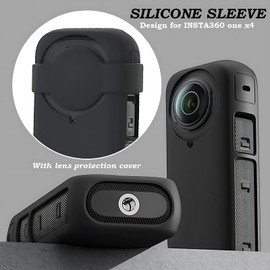 Silicone Protective Cover,Lens Guards/Screen Protector for Insta360 X4,Camera Protective Accessories Kit,LCD Tempered Glass 9H Hardness Scratch Resistant