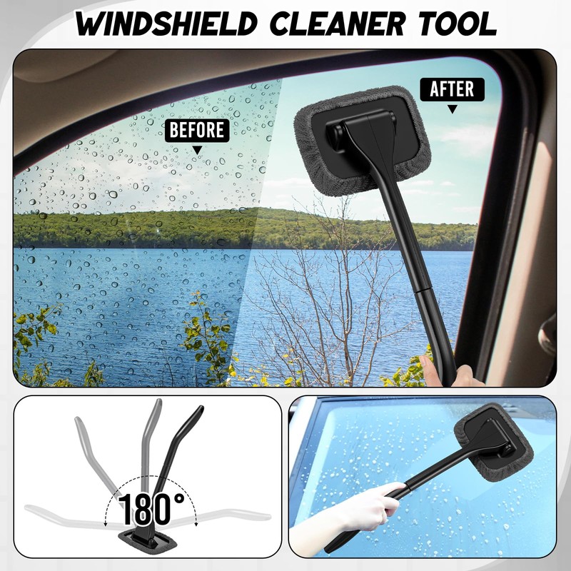 Wovnet 16 Pcs Windshield Cleaner Tool, Car Cleaning Kit with