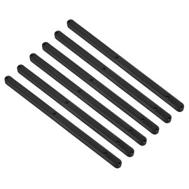 QUARKZMAN Drawer Runners, 6 Pieces 300 mm - Plastic Drawer Runners, Side Mounted Grooved Guide Rails for Drawers of Cupboards, Bedside Cabinets (Black)