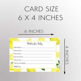Lemonade Baby Shower Wish for Baby Cards Lemon Theme Blessings Hopes Dreams Party Activities Squeeze (24 Count)