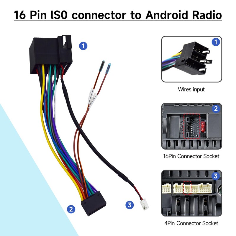 Car Radio Wiring Harness for Hyundai Sonata 2008-2012,KIA Forte Connector.