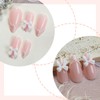 24Pcs French Tip Press on Nails Almond Fake Nails with
