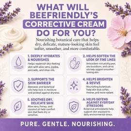 Face Moisturizer Organic Corrective Cream by BeeFriendly, USDA Certified Rich Anti Aging Facial Night Cream For Sensitive Skin Aids With Fine Lines, W