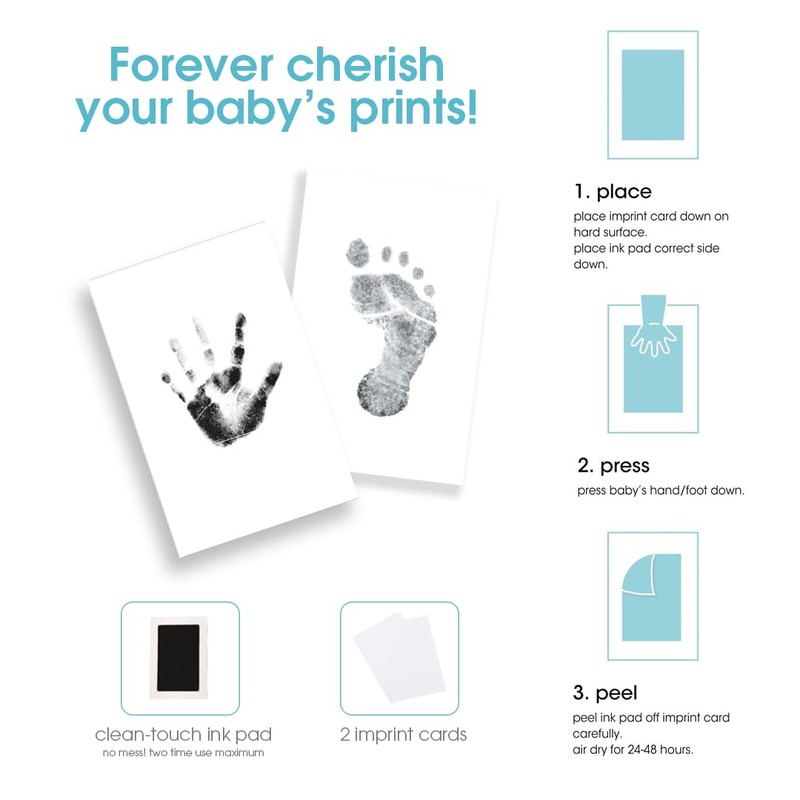 Pearhead Chevron Baby Memory Book with Clean Touch Ink Pad