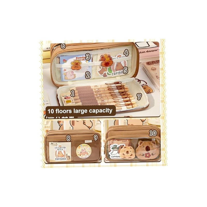 Estuche para lápices de Capibara, Bonito Estuche para Lápices de