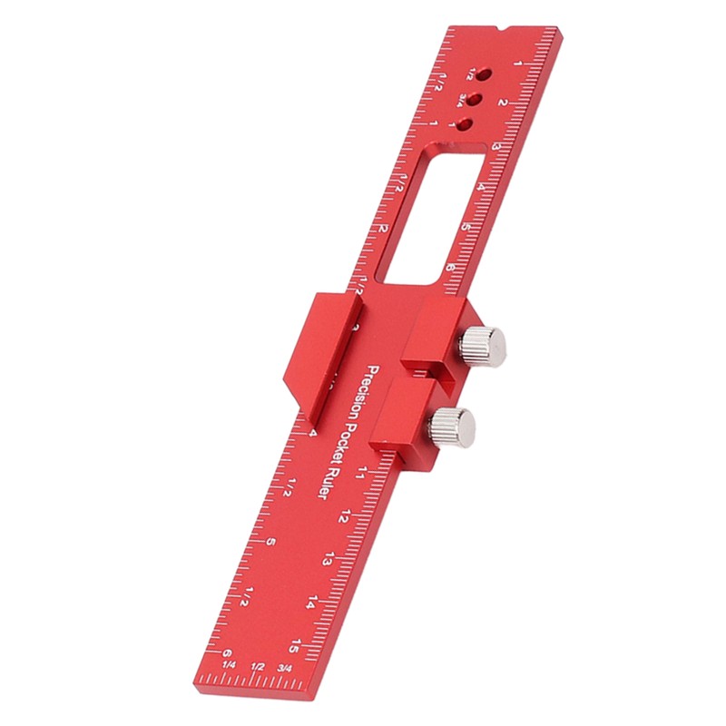 6 Inch Woodworking Ruler Adjustable Sliding Stop Aluminum Alloy Pocket