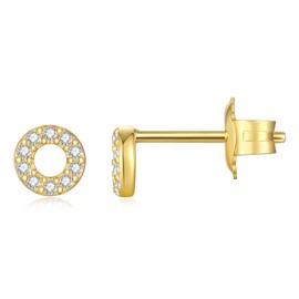 Sosheen Women's Stud Earrings, 925 Sterling Silver Stud Earrings with 3A Zirconia Synth, Sterling Silver