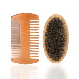 Kit de cuidado de barba para hombres con cepillo de barba y peine de barba, Facial barba afeitado limpieza Kit de aseo para peinar Cabello, Barba y Bigote, Regalos de Navidad para hombres