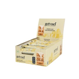 getvuel High Protein Riegel Lemon Cake – 12x50g | 14g pflanzliches Protein | nur 1,7g Zucker | vegan, glutenfrei | mit weißer Schokolade | natürliche Zutaten