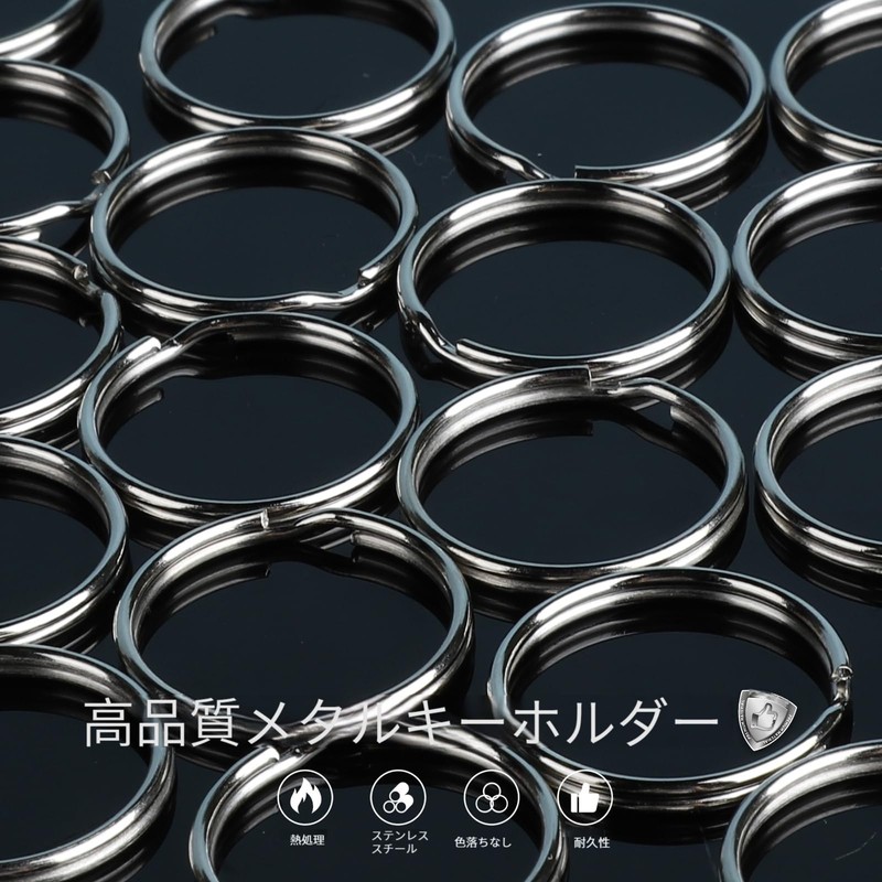 Round Key Ring, 20 Pieces, Double Ring, Diameter 1.0 inches