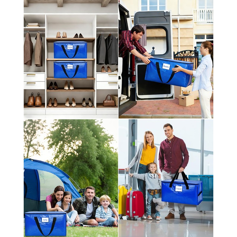 Neverwhy 6 Pack Large Moving Bags with Reinforced Handles &