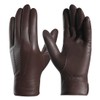 Harssidanzar GMEU006 Men's Leather Gloves Comfort Cashmere Lined, brown