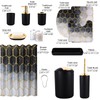 Black Gold Bathroom Sets with Shower Curtain and Rugs -