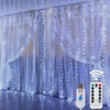 100 LED White Curtain Light for Party/Wedding/Festival/Christmas,Window Blinking String Light