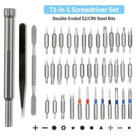 NEWTACNA Precision Small Screwdriver Set Mini Torx Watch Micro Screwdriver Bit Set Computer Tool Kit Tiny Ltt Hex T6 Torx Star Jewelers T5 T8 Torx Security 71 In 1 Triwing Screwdriver Set with Case