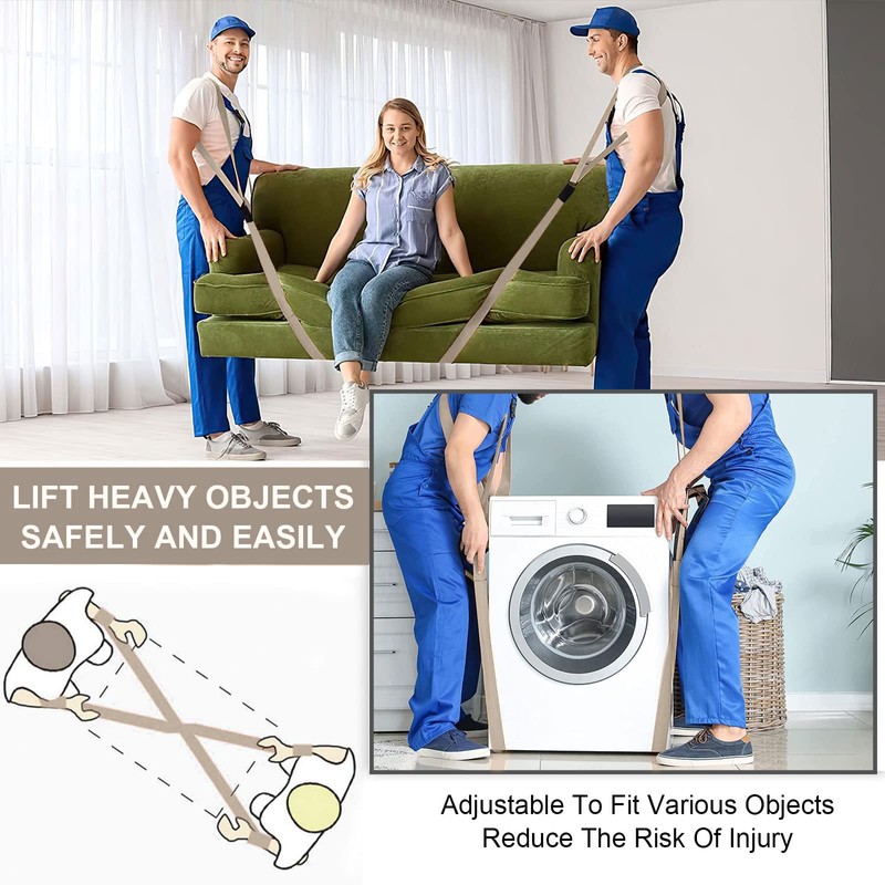 Moving Straps, Lifting Strap for 2 Movers, Easily Move, Lift,