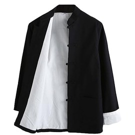 G-LIKE Chinese Martial Arts Men's Jacket - Traditional Uniform Outerwear for Martial Arts Kung Fu Tai Chi Wushu Men Women Costume Tang Style Long Sleeve Clothing - Cotton, black
