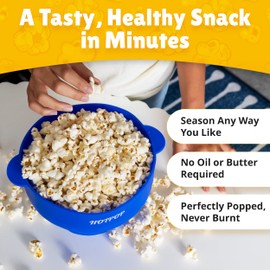 The Original Hotpop Microwave Popcorn Popper, Silicone Popcorn Maker, Collapsible Bowl BPA-Free and Dishwasher Safe- 20 Colors Available (Blue)