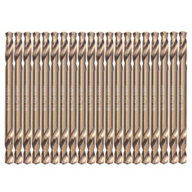 VALYRIANTOOL 1/8" Cobalt Drill Bits(20PCS), M35 HSSCO High Speed Steel Double Ends Stubby Body Twist Drill Bit Set for Hardened Metal, Stainless Steel, Cast Iron, Plastic and Wood