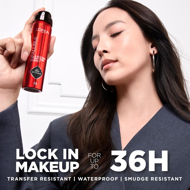 L'Oreal Paris Infallible XL 3-Second Setting Spray Mist, Microfine Mist