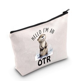 ZJXHPO Occupational Therapy Cosmetic Bag Hello I’m An OTR Makeup Bag With Zipper OTR Otter Toiletry Bag OTR Survival Kit (OTR)