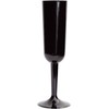 Unique Elegant Black Plastic Champagne Flutes 4ct (7 oz.) -