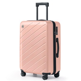 AnyZip Luggage Suitcases with Spinner Wheels PC+ABS Hardshell TSA Lock Checked Luggage 24Inch Pink