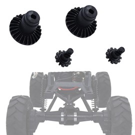 2Pair Harden Steel Axle Bevel Gears for 1/24 FMS FCX24 Power Wagon MAX Smasher RC Car Upgrade Parts (Black)