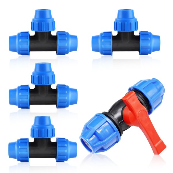 PE Pipe 25 mm Connector, 1 Piece Valves Opening and