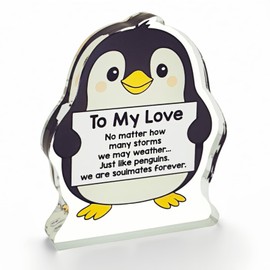 Funny Gifts for Him Her Boyfriend Girlfriend, To My Love Acylic Penguin Present, Anniversary Wedding Graduation Birthday Gift for Women Men, Romantic I Love You Gift for Couple Wife Husband