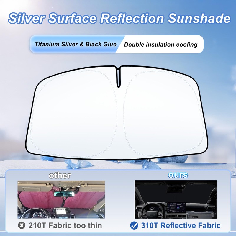 Windshield Sun Shade for 2024 2025 2026 Toyota Tacoma Accessories