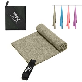 HiiPeak Microfibre Towel Compact Camping Beach Towel - Quick Dry Lightweight Absorbent Sports Gym Towel Swimming Hiking Drying Towel for Men,Women (Heather grey, 80 * 40 cm)