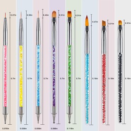 DANNEASY 50Pcs Nail Art Palette Paper with 5 Nail Brushes, Disposable Gel Nail Polish Palette Waterproof Makeup Mixing Palette Papers Double-Ended Dotting Pen Nail Tech Supplies Tools