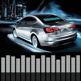 DIYAH Auto Sound Music Beat Activated Car Stickers Equalizer Glow LED Light Audio Voice Rhythm Lamp 45cm X 11cm / 18in X 4.5in (Blue)