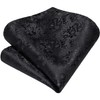 Enlision Black Ties for Men Floral Tie and Pocket Square